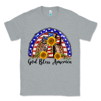 Heather Grey god bless america  rainbow Classic Tee - BarkalooDesign
