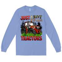 Just A Boy Who Loves Tractors Red Tractor Long Sleeve Tee | Teevron