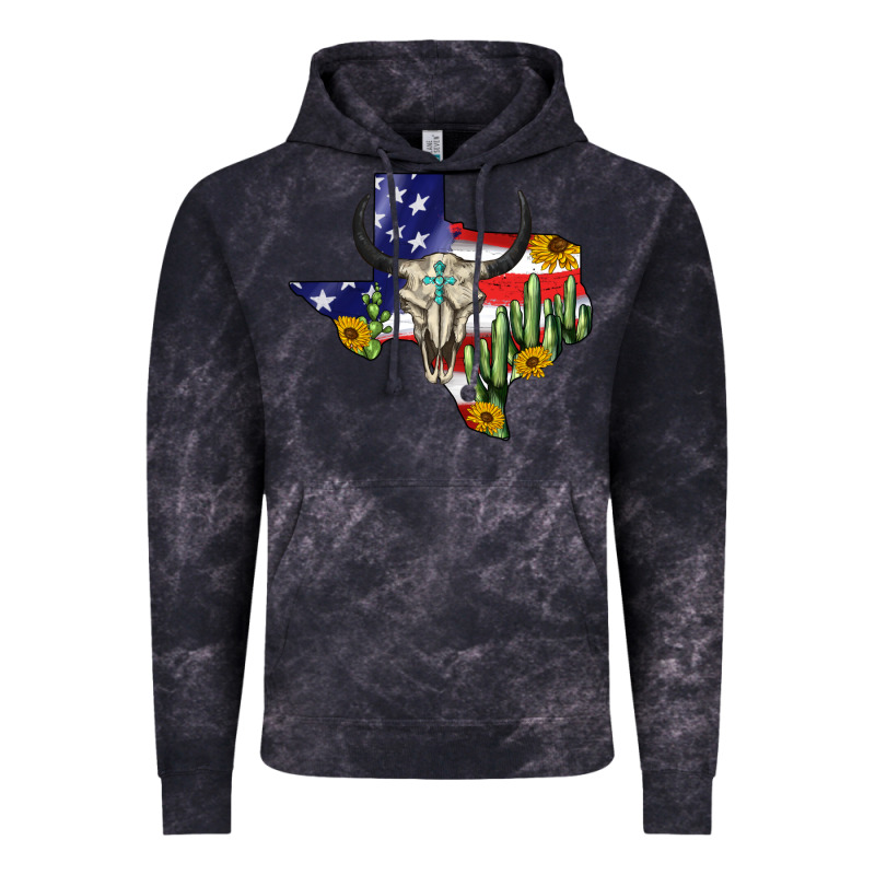 Bull Skull Texas Map American Playng Vintage Hoodie by BarkalooDesign | Teevron