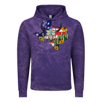 Cloud Purple bull skull texas map american playng Vintage Hoodie - BarkalooDesign