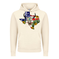 Vintage Artic bull skull texas map american playng Vintage Hoodie - BarkalooDesign