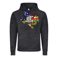 Vintage Black bull skull texas map american playng Vintage Hoodie - BarkalooDesign