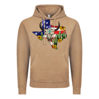 Vintage Coffee bull skull texas map american playng Vintage Hoodie - BarkalooDesign