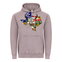 Vintage Zinc bull skull texas map american playng Vintage Hoodie - BarkalooDesign