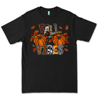 Black autumn style with pumpkins Premium Tee - CowhideDigitalArt