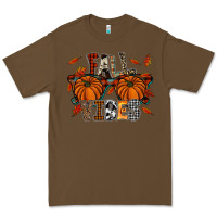 Cacao autumn style with pumpkins Premium Tee - CowhideDigitalArt