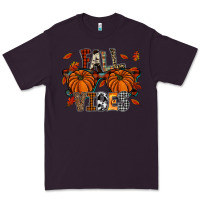 Plum autumn style with pumpkins Premium Tee - CowhideDigitalArt