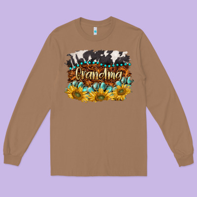 Western Grandma Long Sleeve Tee Designed By Barkaloodesign