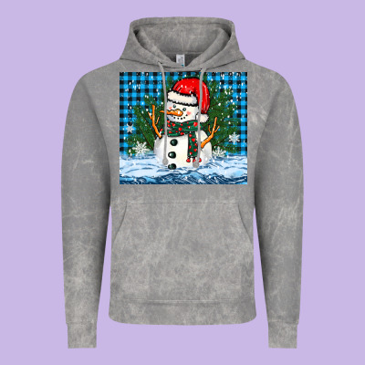 Snowy Christmas Snowman Vintage Hoodie Designed By Barkaloodesign