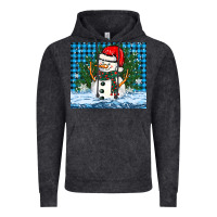 Vintage Black snowy christmas snowman Vintage Hoodie - BarkalooDesign
