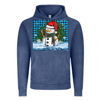 Vintage Denim snowy christmas snowman Vintage Hoodie - BarkalooDesign