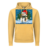 Vintage Mustard snowy christmas snowman Vintage Hoodie - BarkalooDesign