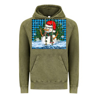 Vintage Olive snowy christmas snowman Vintage Hoodie - BarkalooDesign