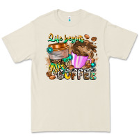 Bone Life Begins After Coffee Premium Tee - CowhideDigitalArt