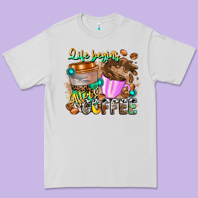 Life Begins After Coffee Premium Tee Designed By Cowhidedigitalart