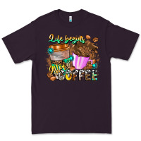 Plum Life Begins After Coffee Premium Tee - CowhideDigitalArt