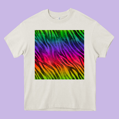Colorful Zebra Seamless Pattern Heavy Core Tee Designed By Bundleandbundleshop