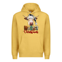 Antique Gold merry christmas hereford cow Premium Hoodie - RanaPortraitStore