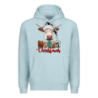 Blue Mist merry christmas hereford cow Premium Hoodie - RanaPortraitStore