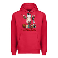 Cardinal merry christmas hereford cow Premium Hoodie - RanaPortraitStore