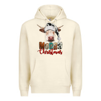 Sandshell merry christmas hereford cow Premium Hoodie - RanaPortraitStore