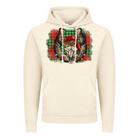 Vintage Artic christmas horseshoe bull skull Vintage Hoodie - BarkalooDesign