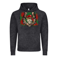 Vintage Black christmas horseshoe bull skull Vintage Hoodie - BarkalooDesign