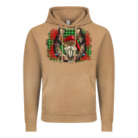 Christmas Horseshoe Bull Skull Vintage Hoodie | Teevron