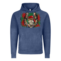 Vintage Denim christmas horseshoe bull skull Vintage Hoodie - BarkalooDesign