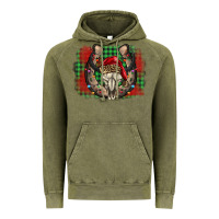 Vintage Olive christmas horseshoe bull skull Vintage Hoodie - BarkalooDesign