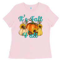Bubblegum Pink it's fall y'all Ladies Tee - Artiststas