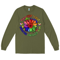 Army Green oncology team sunflower malia Long Sleeve Tee - BarkalooDesign