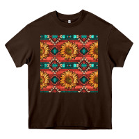 Chocolate Brown native american aztec seamless pattern 2 Heavy Core Tee - BundleAndBundleShop