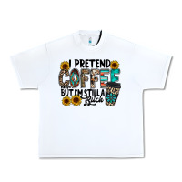 White i pretend coffee Urban Heavy Tee - RacoonDesign