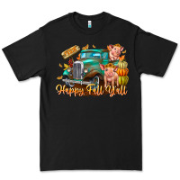 Black Farm Happy Fall Y'all Premium Tee - CowhideDigitalArt