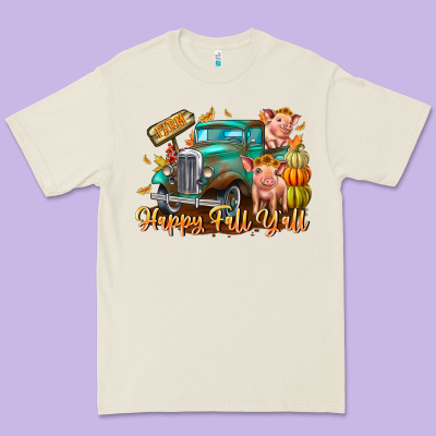 Farm Happy Fall Y'all Premium Tee Designed By Cowhidedigitalart