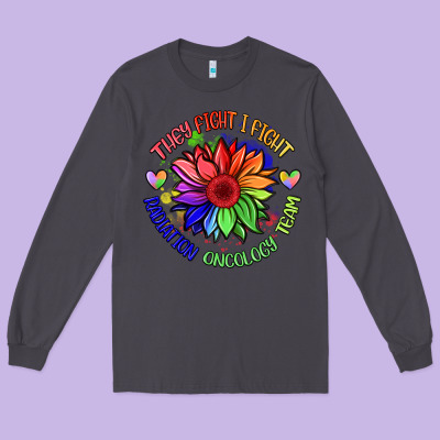 Oncology Team Sunflower Long Sleeve Tee Designed By Barkaloodesign