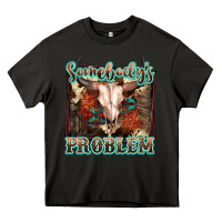 Asphalt Somebody's Problem Bull Skull Heavy Core Tee - FaDigitalArtStudio