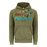 Vintage Olive merry christmas turquoise gemstones cross Vintage Hoodie - BarkalooDesign