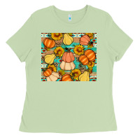 Matcha pumpkin sunflowers leaves Ladies Tee - Artiststas