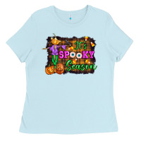 Baby Blue it's spooky season halloween Ladies Tee - Artiststas