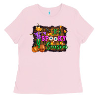 Bubblegum Pink it's spooky season halloween Ladies Tee - Artiststas