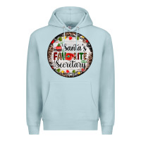Blue Mist christmas santas favorite secretary    light Premium Hoodie - AdoDesignShop