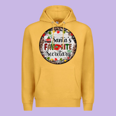 Christmas Santas Favorite Secretary    Light Premium Hoodie Designed By Adodesignshop