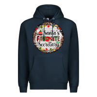 Navy christmas santas favorite secretary    light Premium Hoodie - AdoDesignShop