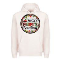 Pale Pink christmas santas favorite secretary    light Premium Hoodie - AdoDesignShop