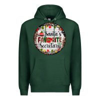 Sports Green christmas santas favorite secretary    light Premium Hoodie - AdoDesignShop