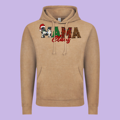 Mama Claus Vintage Hoodie Designed By Barkaloodesign