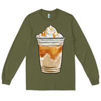 Army Green iced caramel frappuccino coffee Long Sleeve Tee - BarkalooDesign