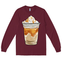 Burgundy iced caramel frappuccino coffee Long Sleeve Tee - BarkalooDesign